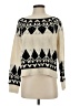VICI 100% Acrylic Chevron-herringbone Ivory Pullover Sweater Size S - photo 1