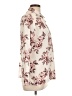 Express Outlet 100% Polyester Floral Ivory Long Sleeve Blouse Size L - photo 4