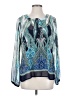 Rose + Olive Blue Long Sleeve Blouse Size S - photo 1