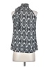 Ann Taylor LOFT 100% Polyester Silver Sleeveless Blouse Size XS - photo 2