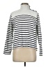 J.Crew 100% Cotton Stripes White Silver Long Sleeve Top Size M - photo 1
