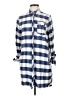 Topshop Checkered-gingham Blue 3/4 Sleeve Button-Down Shirt Size 4 - photo 1