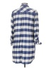 Topshop Checkered-gingham Blue 3/4 Sleeve Button-Down Shirt Size 4 - photo 2
