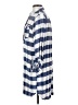 Topshop Checkered-gingham Blue 3/4 Sleeve Button-Down Shirt Size 4 - photo 5