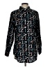 Unbranded 100% Polyester Print Black Long Sleeve Blouse Size L - photo 1