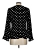 STOP Polka Dots Black Long Sleeve Blouse Size L - photo 2
