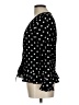 STOP Polka Dots Black Long Sleeve Blouse Size L - photo 5