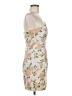 Fore 100% Polyester Print Ivory Cocktail Dress Size M - photo 4