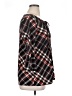Ava James Argyle Black 3/4 Sleeve Blouse Size XL - photo 4