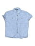 Assorted Brands 100% Cotton Solid Blue Short Sleeve Button-Down Shirt Size 10 - photo 1