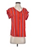 Assorted Brands Stripes Red Short Sleeve Blouse Size S - photo 1