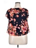 ECI 100% Polyester Black Short Sleeve Blouse Size L - photo 1