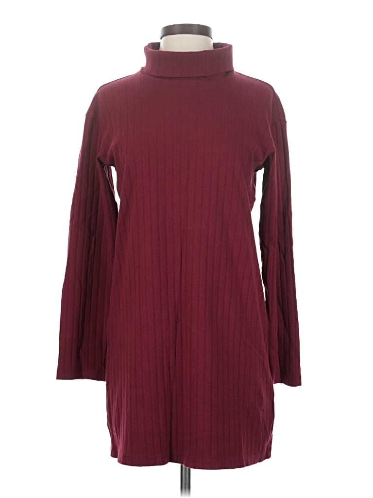 DONNI Turtleneck Sweater: Burgundy Tops - Size X-Small
