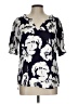 Tamara H. Blue Short Sleeve Blouse Size L - photo 1