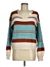 Shein 100% Acrylic Stripes Teal Pullover Sweater Size 6 - photo 1