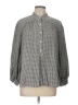 Max Studio Checkered-gingham Gray Long Sleeve Blouse Size L - photo 1