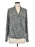Pleione 100% Polyester Print Silver Long Sleeve Blouse Size M - photo 1