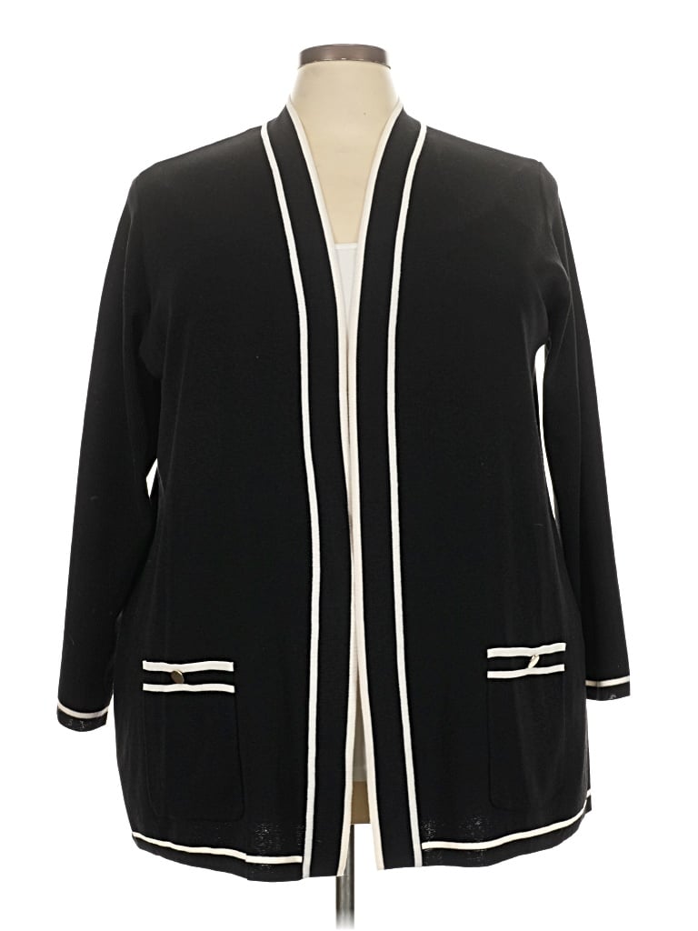 Pre-owned Anne Klein Cardigan Sweater In Black