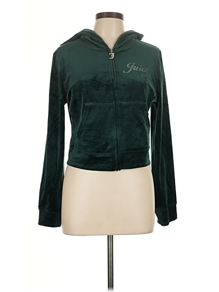 Pre-owned Juicy Couture Zip Up Hoodie In Green