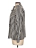 Iris & Ink 100% Silk Stripes Ivory Long Sleeve Silk Top Size 10 - photo 5