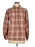 Max Studio 100% Cotton Plaid Brown Long Sleeve Button-Down Shirt Size L - photo 1
