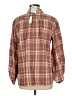 Max Studio 100% Cotton Plaid Brown Long Sleeve Button-Down Shirt Size L - photo 2