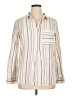 Sanctuary Stripes Ivory Long Sleeve Button-Down Shirt Size XL - photo 1