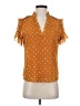 Point Sur 100% Polyester Orange Short Sleeve Blouse Size XXS - photo 1