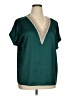 Unbranded 100% Polyester Teal Short Sleeve Blouse Size XL (estimated) - photo 1