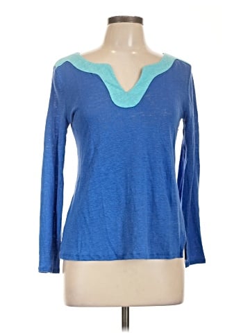 Blue Saks Fifth Avenue Long Sleeve Top (view 1)