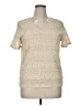 Worthington 100% Polyester Ivory Short Sleeve Top Size 1X - photo 1