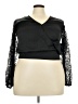 INC International Concepts 100% Polyester Black Long Sleeve Blouse Size XL - photo 1
