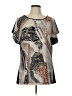 Allison Daley Silver Short Sleeve Blouse Size L - photo 1