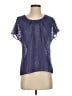 Ann Taylor LOFT Outlet 100% Polyester Blue Short Sleeve Blouse Size S - photo 1