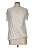 Christopher & Banks Silver Short Sleeve Top Size L - photo 1