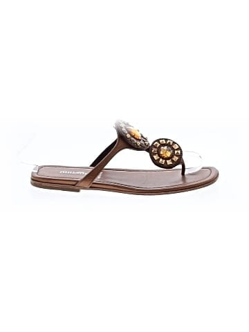 Miu Miu Leather Gem Accent Sandals (view 1)