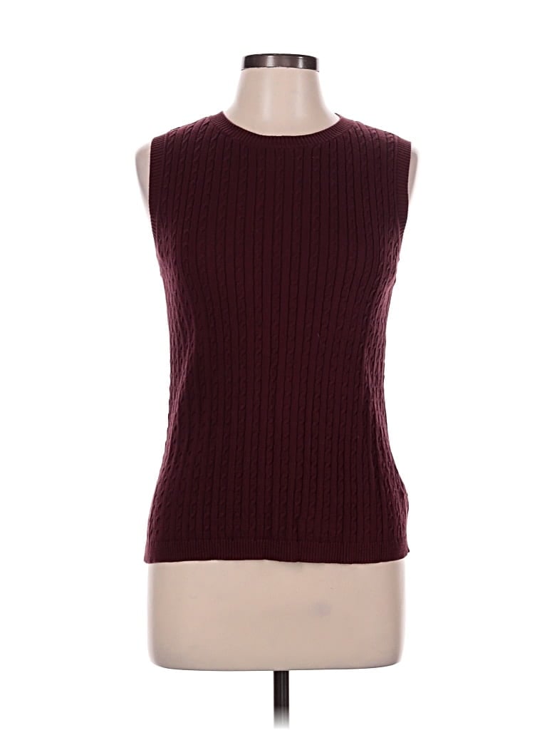 Pre-owned Liz Claiborne Sweater Vest In Burgundy
