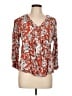 Fun2Fun 100% Rayon Red 3/4 Sleeve Blouse Size L - photo 1