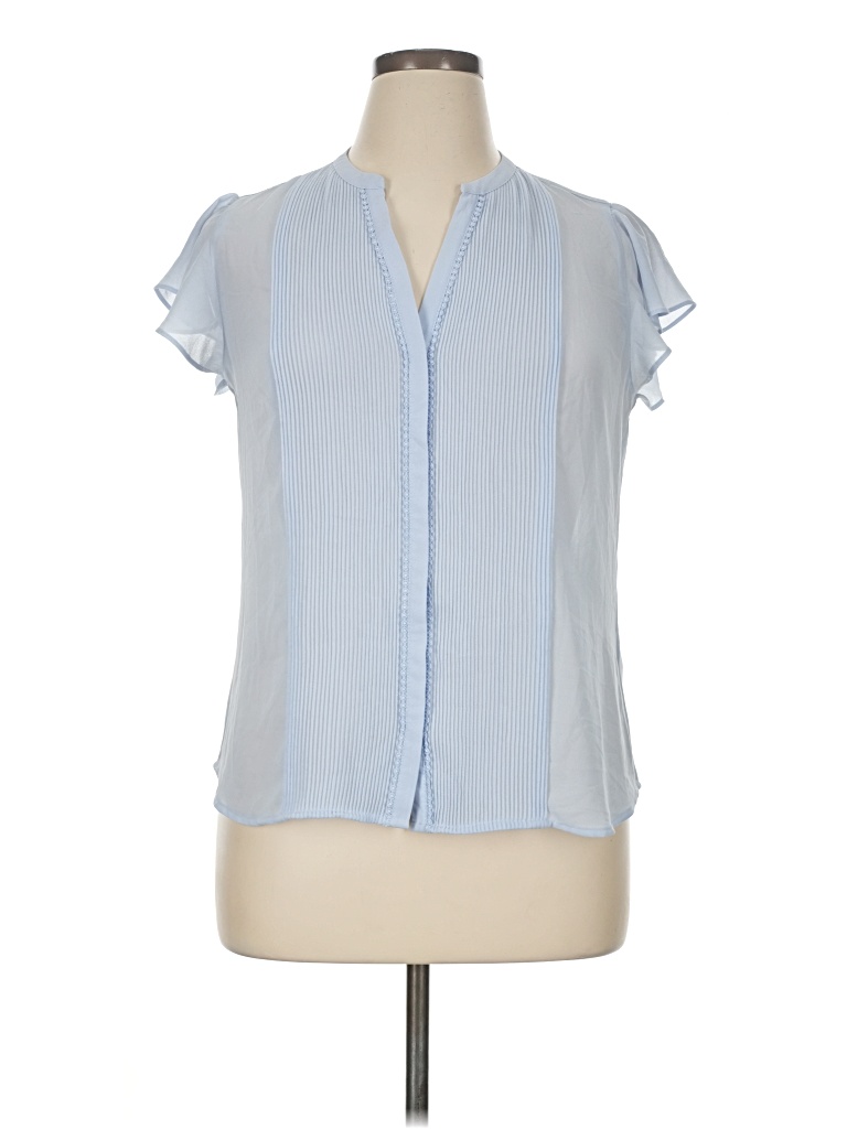 Pre-owned H&m Short Sleeve Blouse In Blue