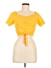 Shein 100% Polyester Yellow Short Sleeve Top Size 4 - photo 1