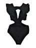 Unbranded Solid Black One Piece Swimsuit Size S - photo 2
