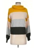 Skies Are Blue Color Block Yellow Turtleneck Sweater Size XS - photo 1