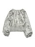 Gap 100% Polyester Metallic Silver Long Sleeve Blouse Size 8 - photo 2