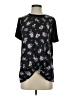 Kaari Blue 100% Polyester Black Short Sleeve Blouse Size M - photo 1