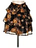 Blue Rain 100% Polyester Floral Black Casual Skirt Size XS - photo 1