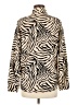 Shein 100% Polyester Animal Print Ivory Long Sleeve Blouse Size 4 - photo 2