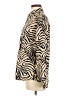 Shein 100% Polyester Animal Print Ivory Long Sleeve Blouse Size 4 - photo 5
