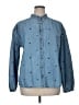 Style&Co 100% Cotton Hearts Blue Long Sleeve Button-Down Shirt Size XL - photo 1