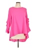 Unbranded 100% Polyester Pink 3/4 Sleeve Blouse Size L - photo 1