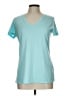 Reebok 100% Polyester Solid Teal Short Sleeve T-Shirt Size L - photo 1
